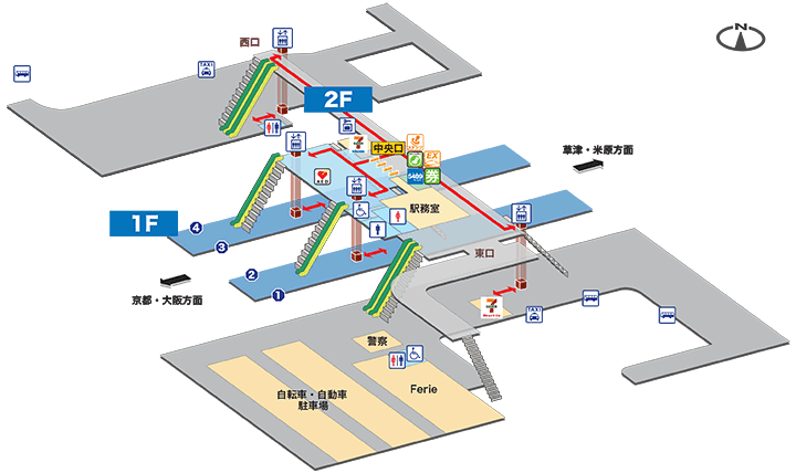 ＪＲ南草津駅構内図