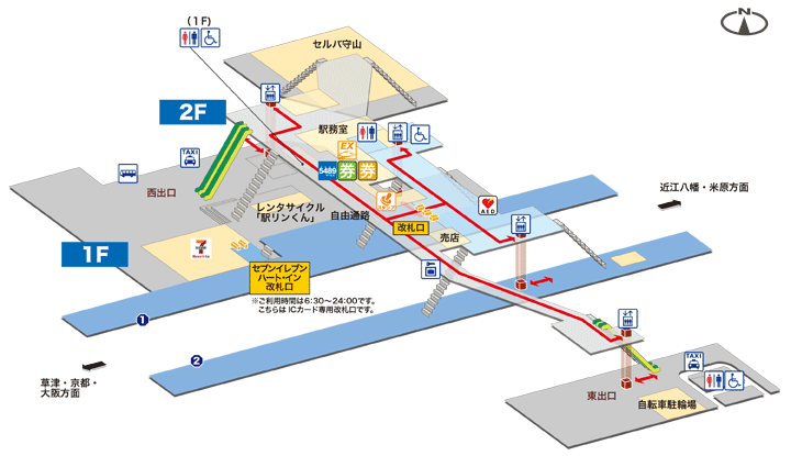 ＪＲ野洲駅構内図