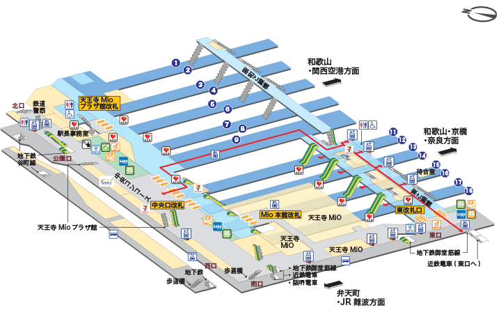 ＪＲ天王寺駅構内図