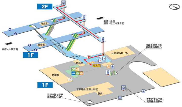 ＪＲ山科駅構内図