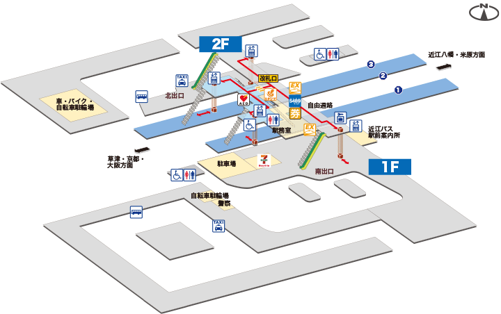 ＪＲ野洲駅構内図